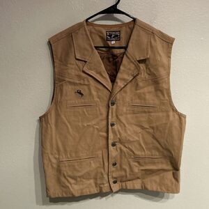 Wyoming Traders | Canvas Bronco Vest | Color: Beige Tan | Size: L | Pre-Owned